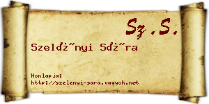 Szelényi Sára névjegykártya