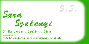 sara szelenyi business card